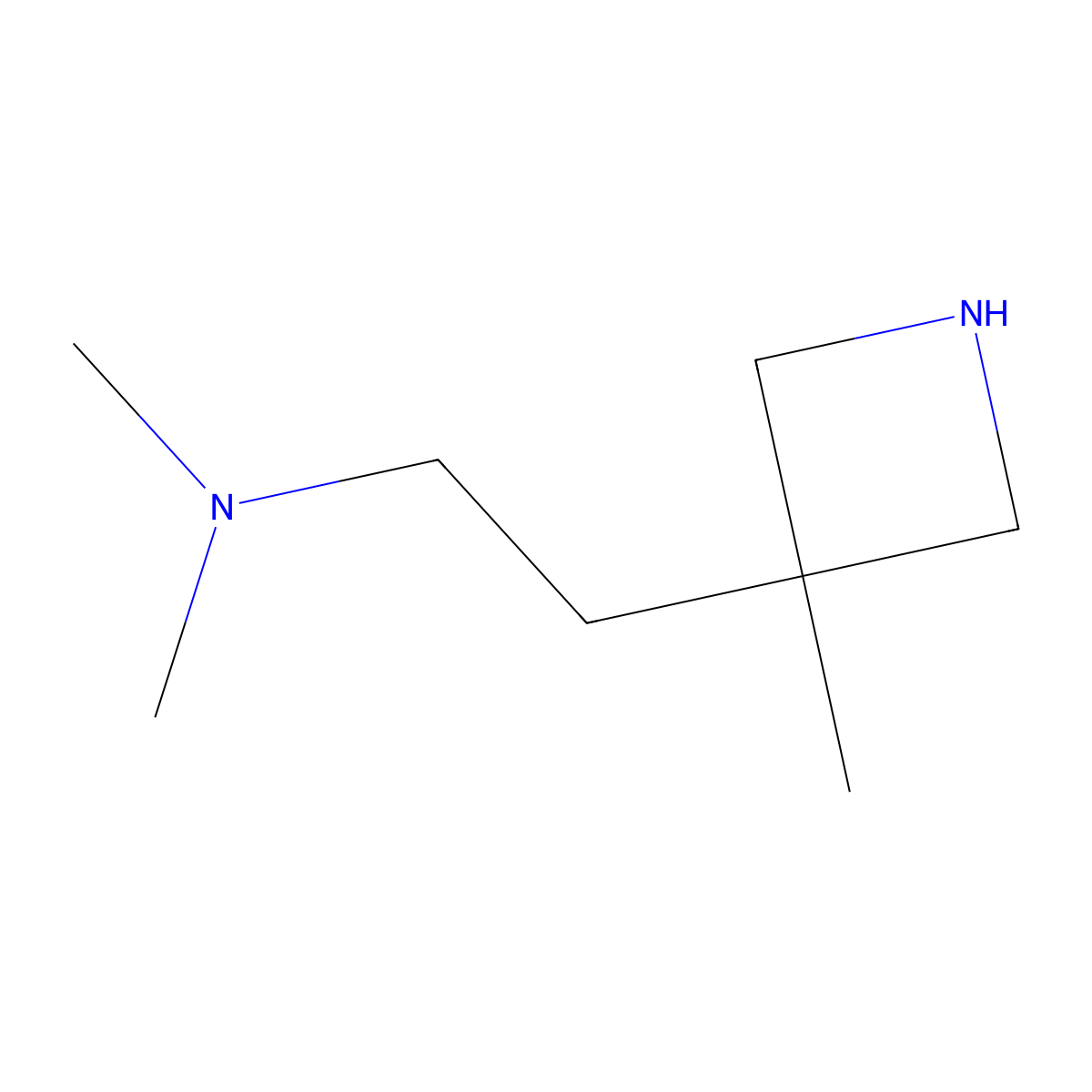 Dimethyl[2-(3-methylazetidin-3-yl)ethyl]amine molecular structure, CAS 1824349-62-3