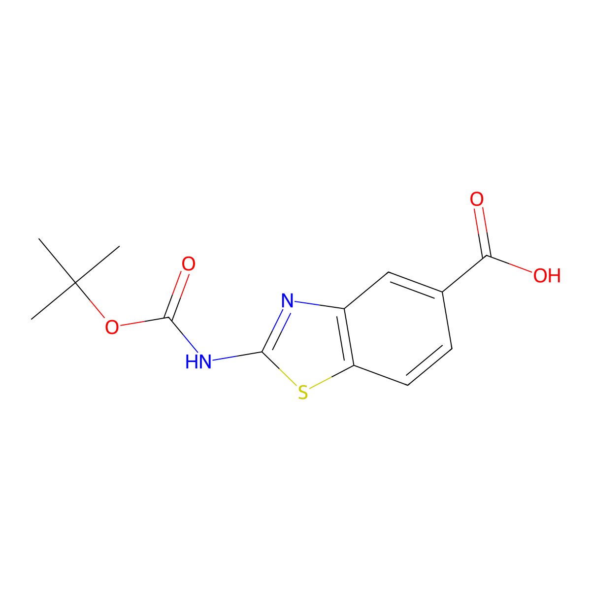 2-{[(Tert-butoxy)carbonyl]amino}-1,3-benzothiazole-5-carboxylic acid molecular structure, CAS 1824350-51-7