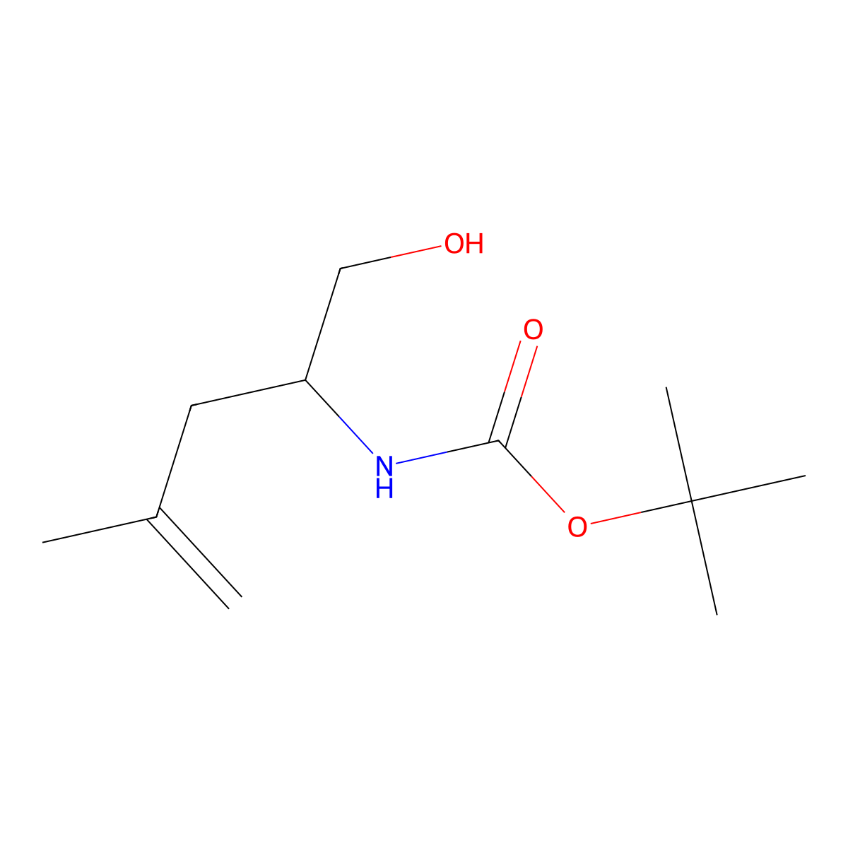 N-Boc-2-Amino-4-methylpent-4-en-1-ol molecular structure, CAS 1824351-48-5