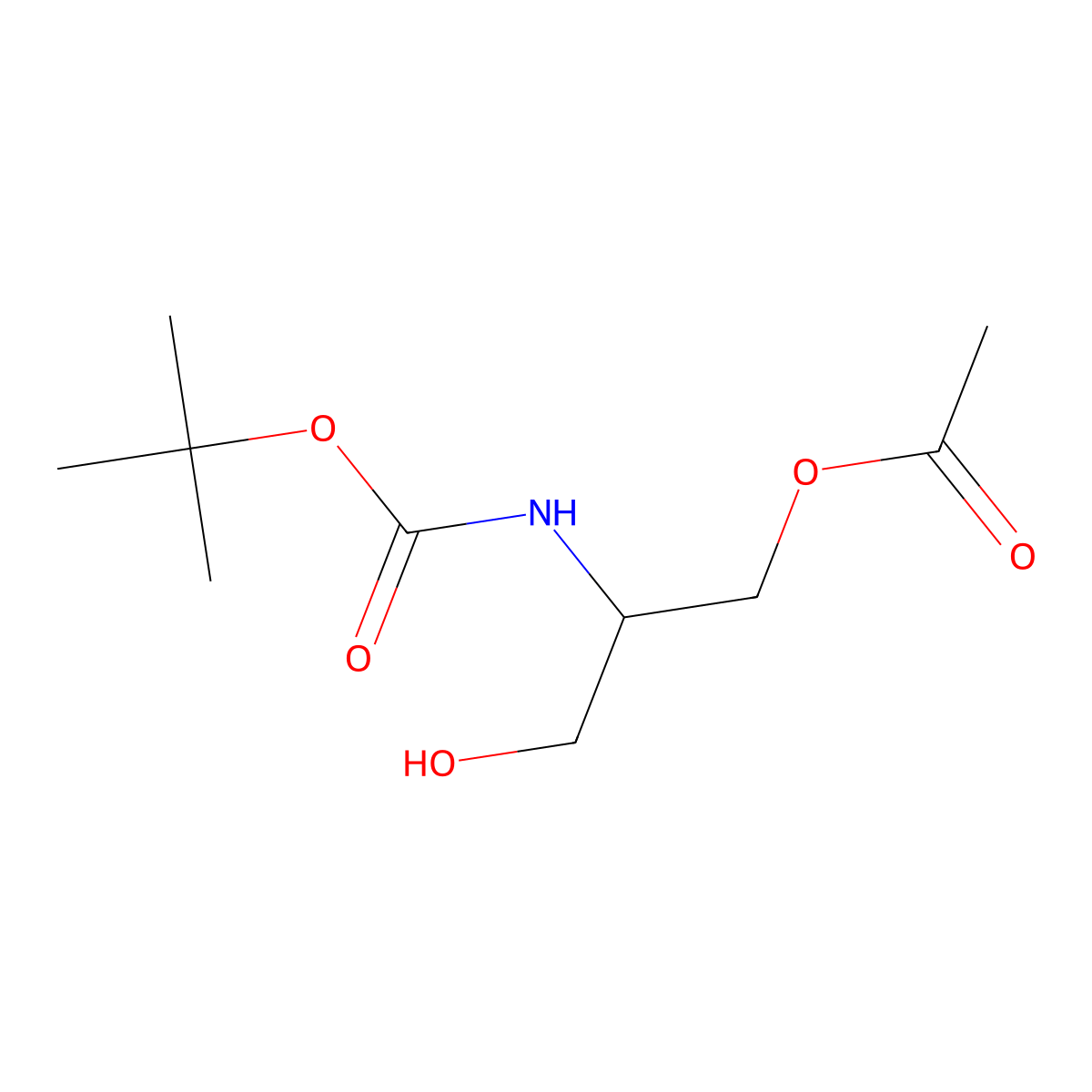 2-{[(Tert-butoxy)carbonyl]amino}-3-hydroxypropyl acetate molecular structure, CAS 1824352-50-2