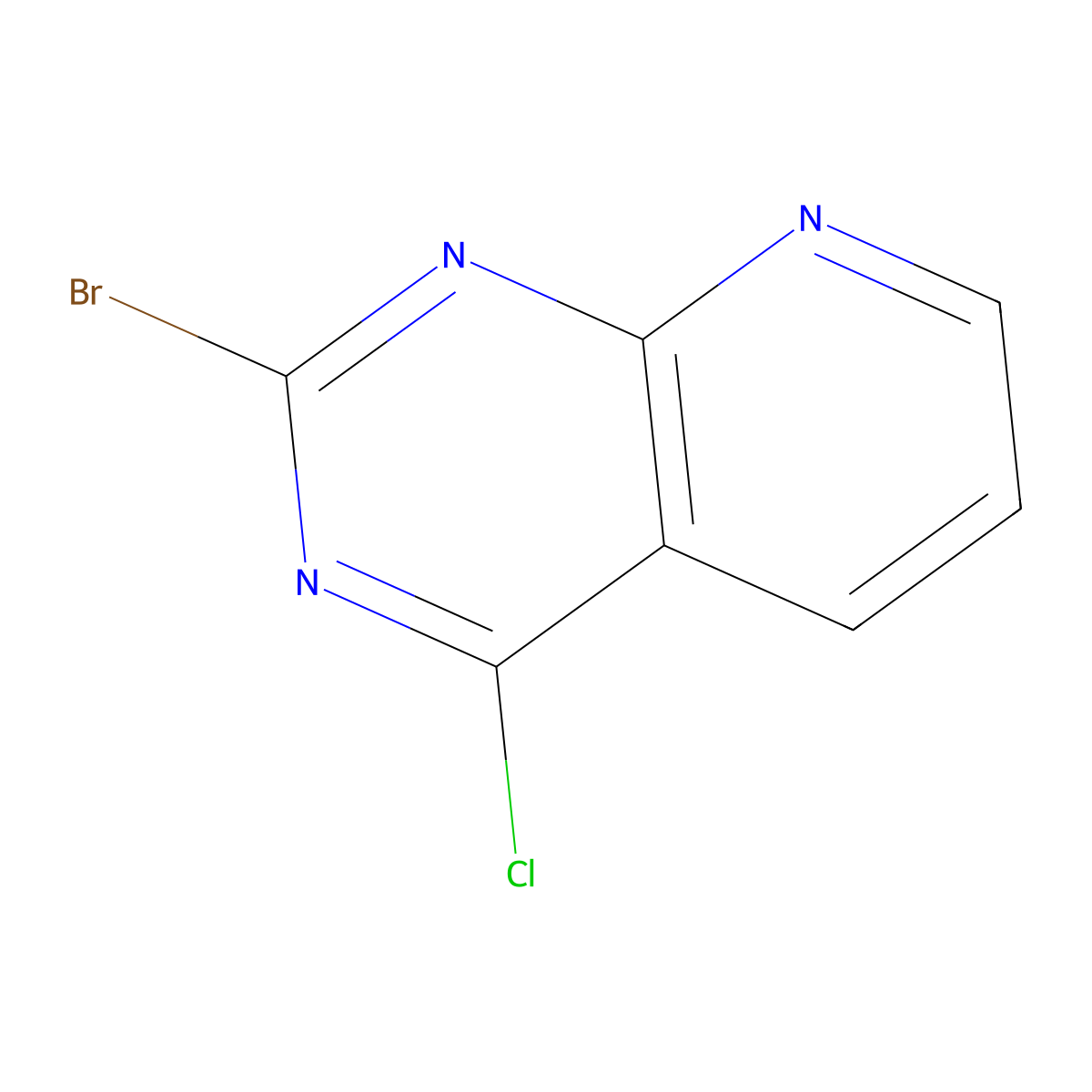 2-Bromo-4-chloropyrido[2,3-d]pyrimidine molecular structure, CAS 1824352-63-7