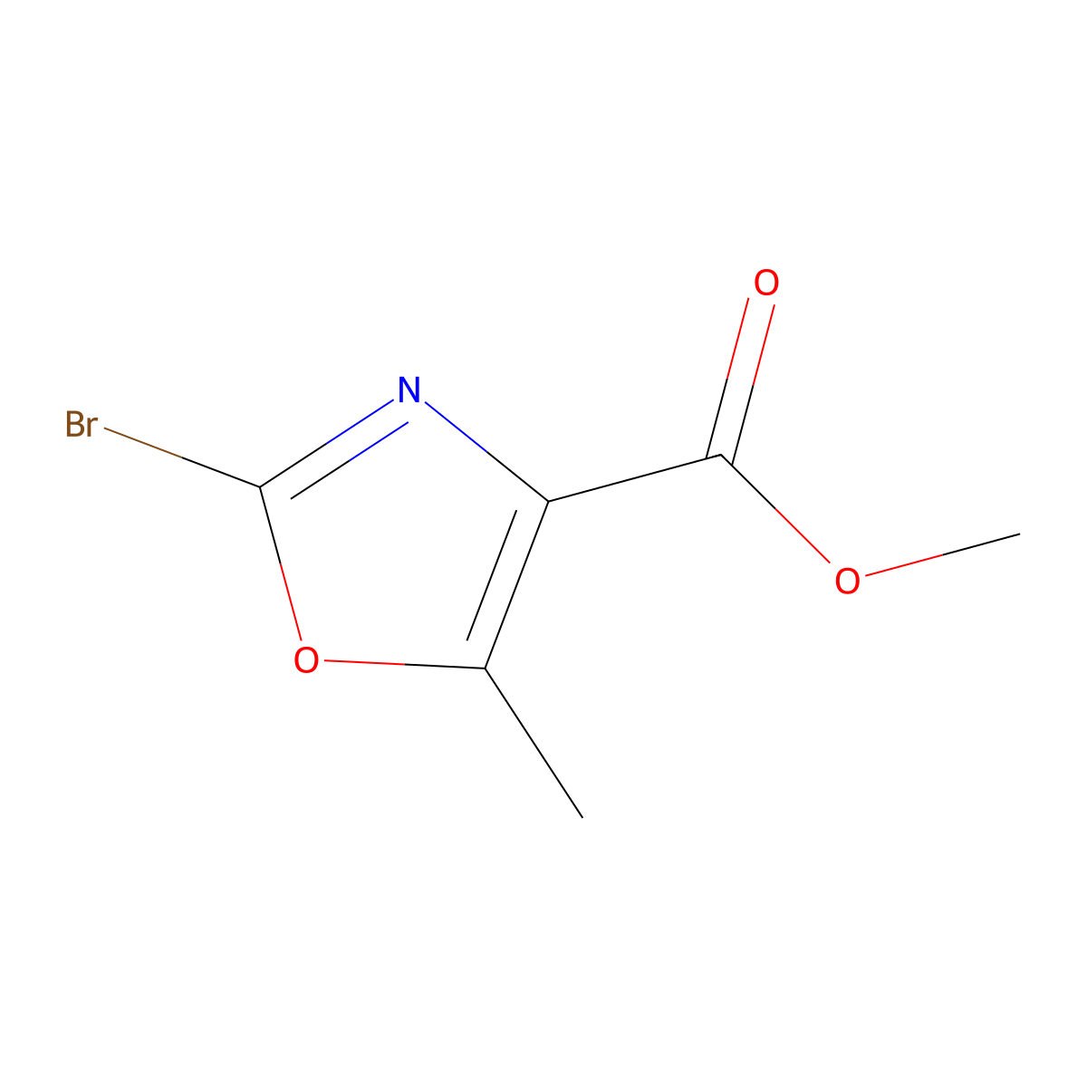 Methyl 2-bromo-5-methyloxazole-4-carboxylate molecular structure, CAS 1824354-74-6