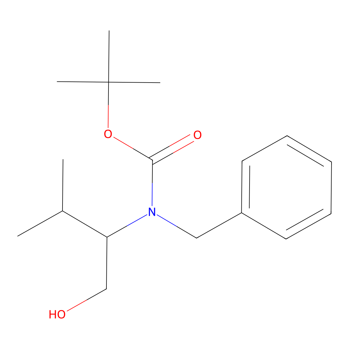 tert-butyl N-benzyl-N-(1-hydroxy-3-methylbutan-2-yl)carbamate molecular structure, CAS 1824357-16-5