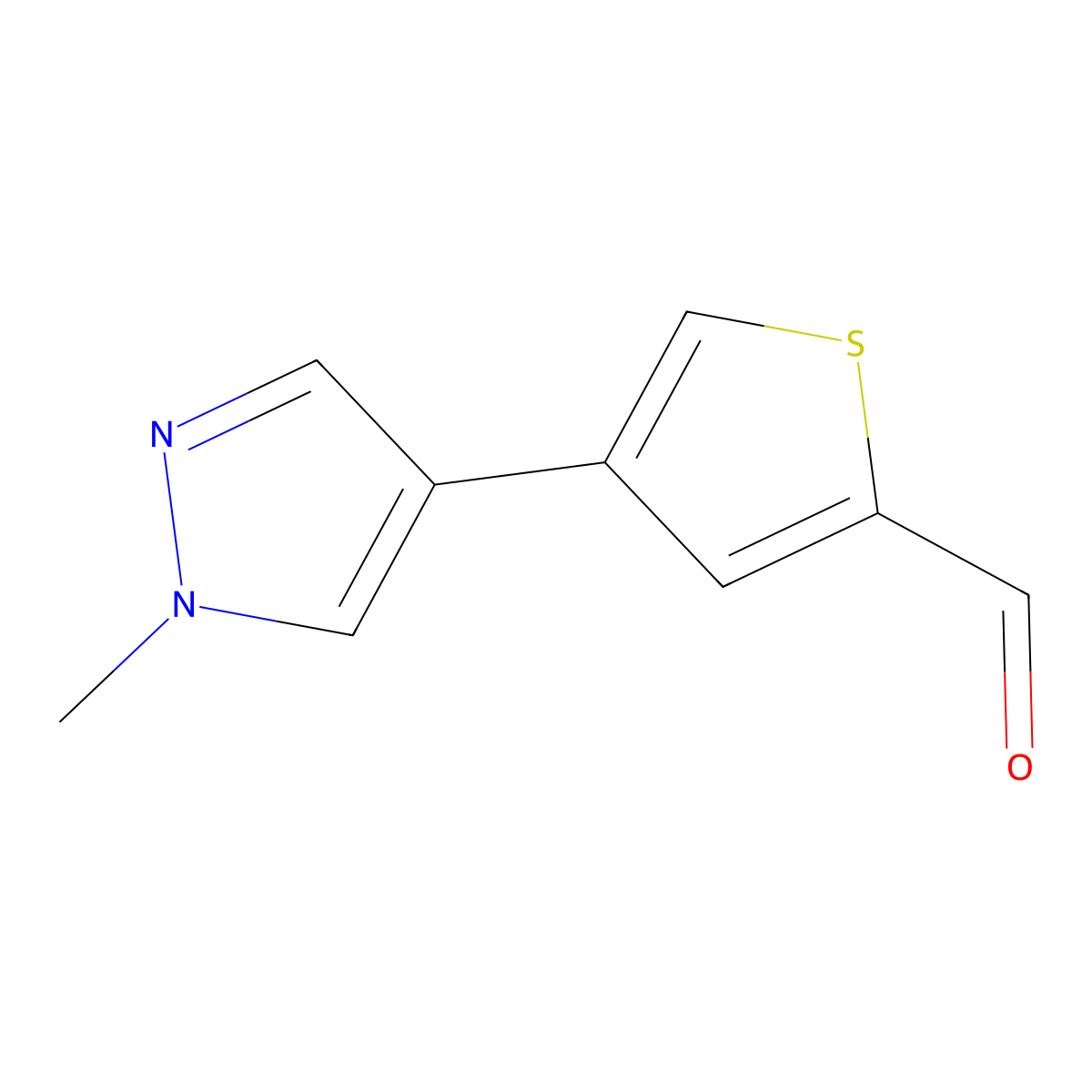 4-(1-Methyl-1H-pyrazol-4-YL)thiophene-2-carbaldehyde molecular structure, CAS 1824358-44-2