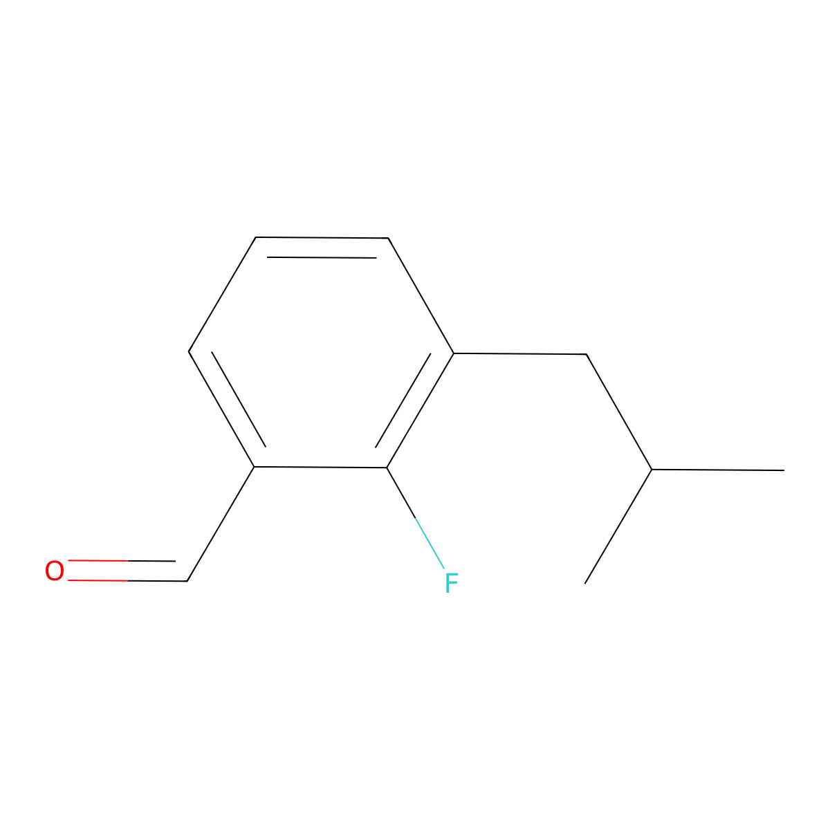 2-Fluoro-3-(2-methylpropyl)benzaldehyde molecular structure, CAS 1824363-25-8