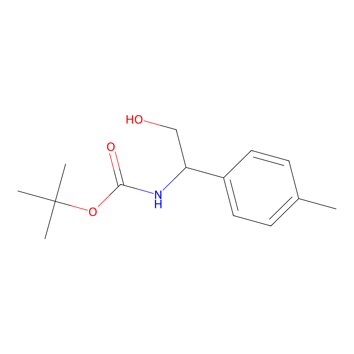 tert-butyl N-[2-hydroxy-1-(4-methylphenyl)ethyl]carbamate molecular structure, CAS 1824364-34-2