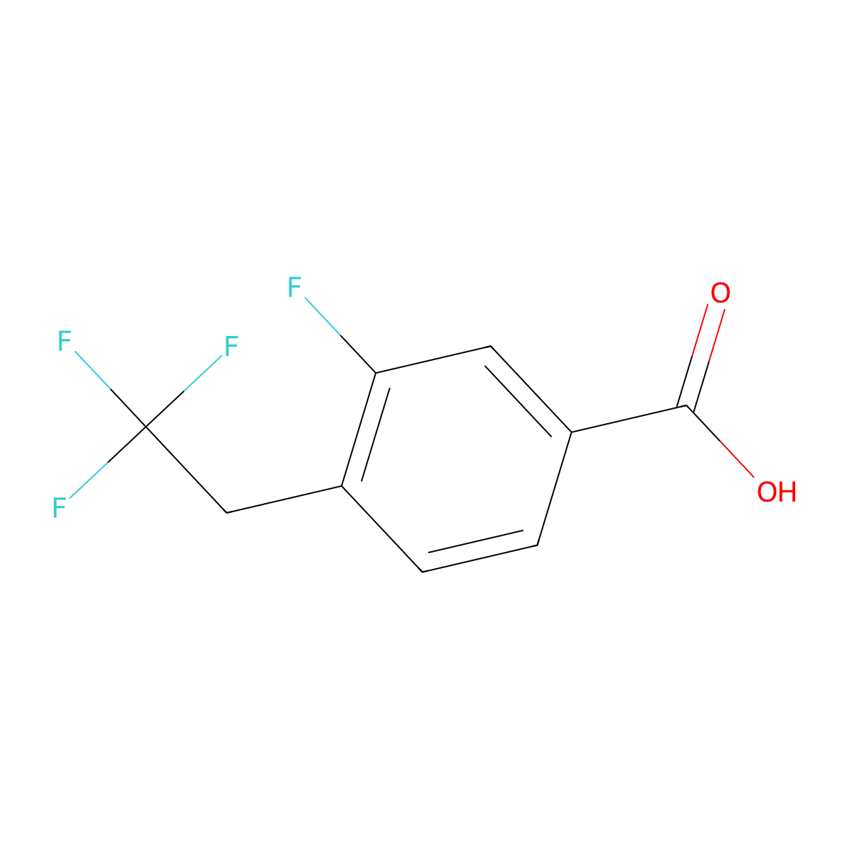 3-Fluoro-4-(2,2,2-trifluoroethyl)benzoic acid molecular structure, CAS 1824364-51-3