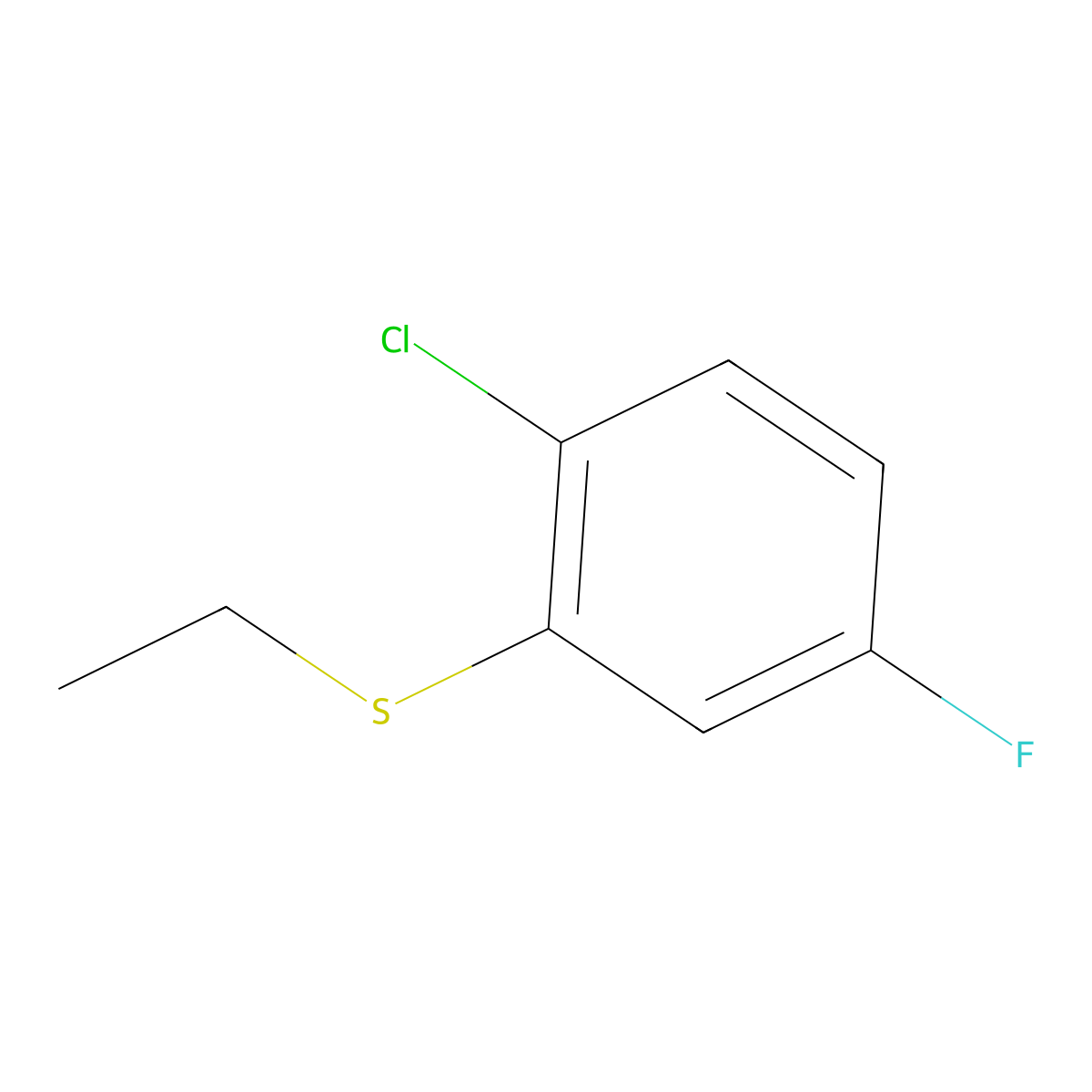 Benzene, 1-chloro-2-(ethylthio)-4-fluoro- molecular structure, CAS 1824364-86-4