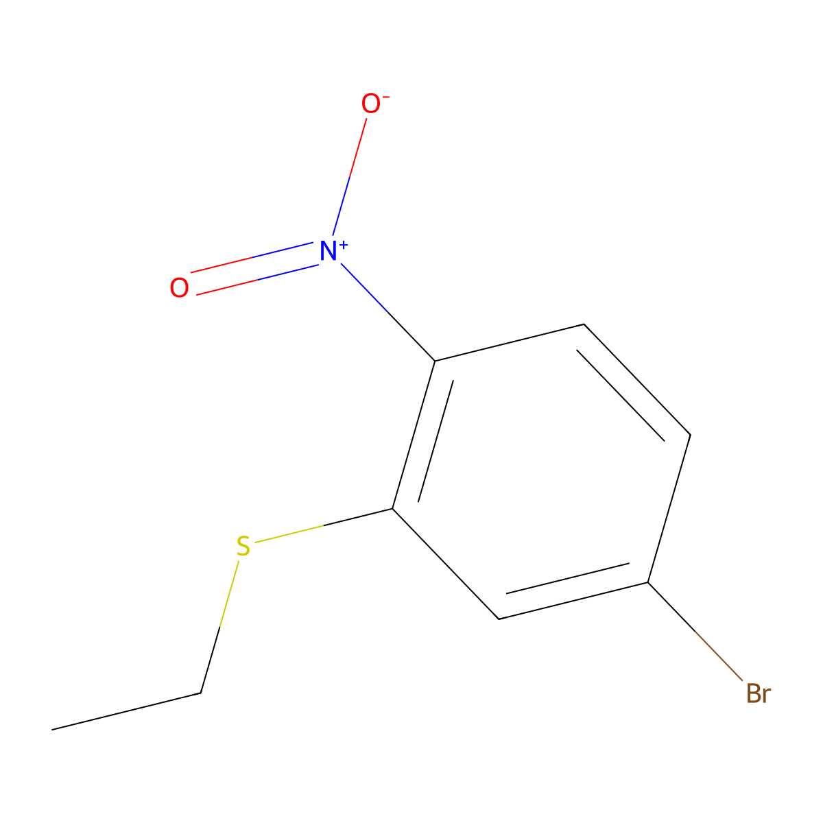 (5-Bromo-2-nitrophenyl)(ethyl)sulfane molecular structure, CAS 1824365-17-4