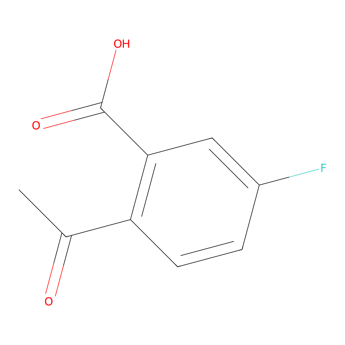 2-Acetyl-5-fluorobenzoic acid molecular structure, CAS 1824368-36-6
