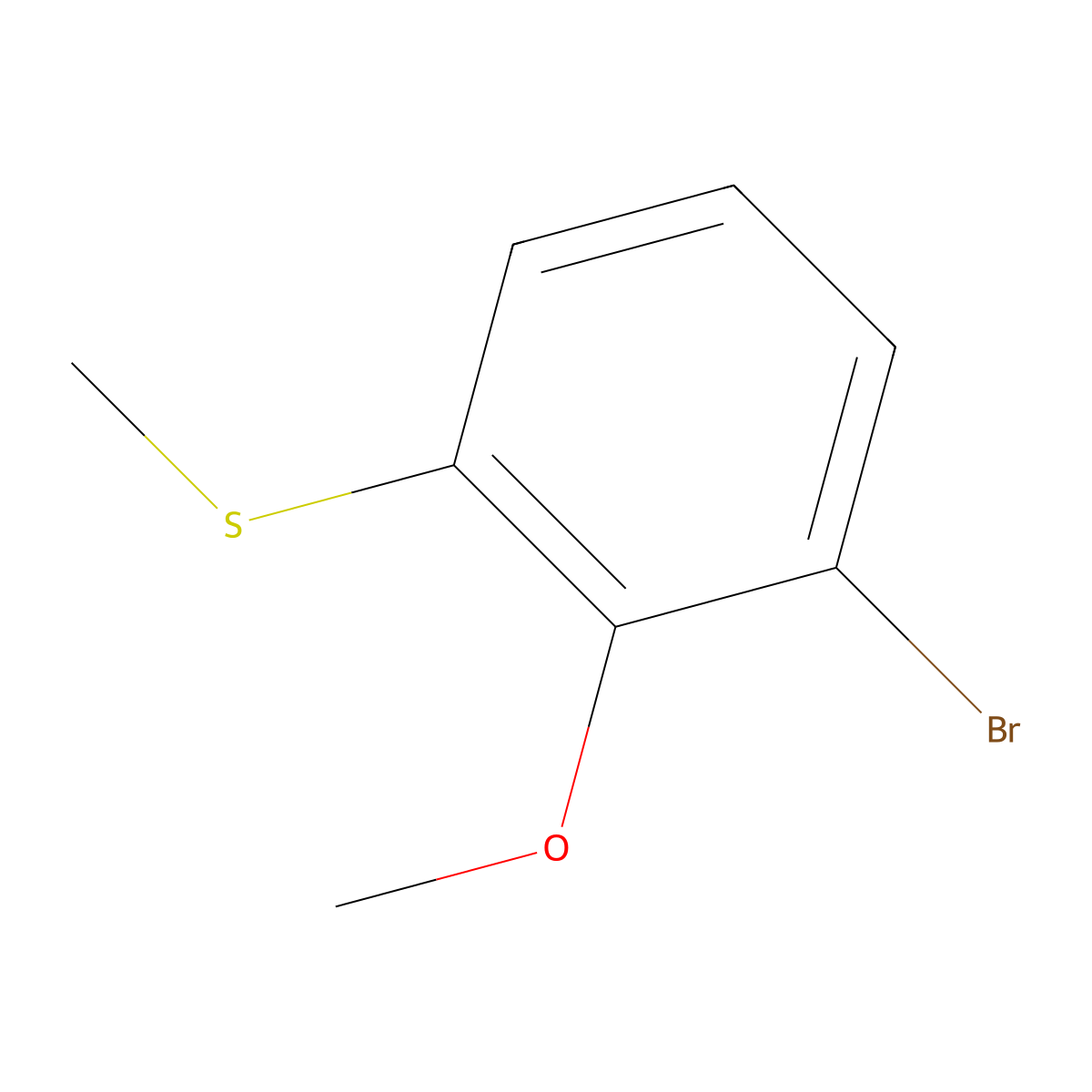(3-Bromo-2-methoxyphenyl)(methyl)sulfane molecular structure, CAS 1824368-65-1