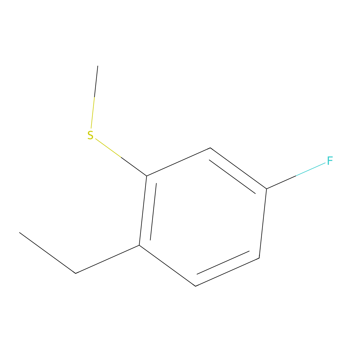 1-Ethyl-4-fluoro-2-(methylthio)benzene molecular structure, CAS 1824369-80-3