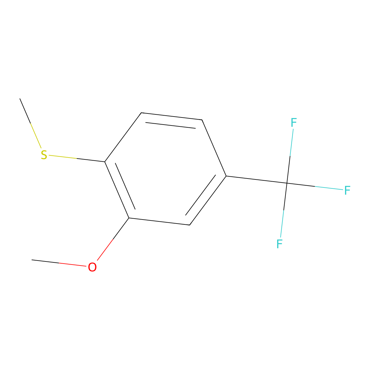 (2-Methoxy-4-(trifluoromethyl)phenyl)(methyl)sulfane molecular structure, CAS 1824370-44-6