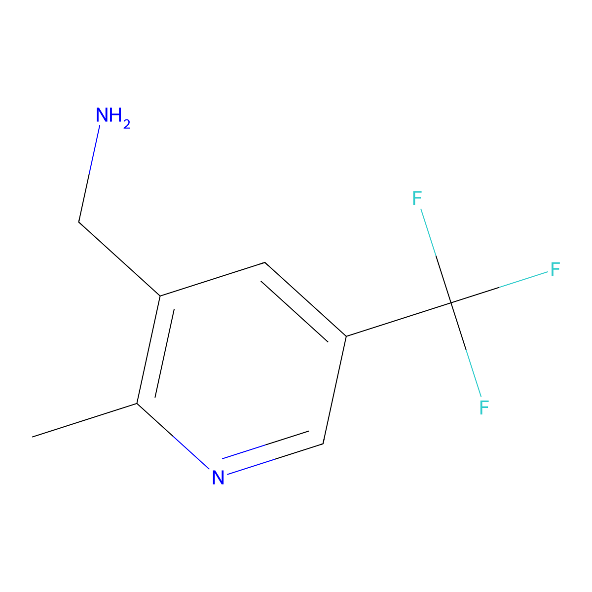 3-Aminomethyl-2-methyl-5-(trifluoromethyl)pyridine molecular structure, CAS 1824373-09-2