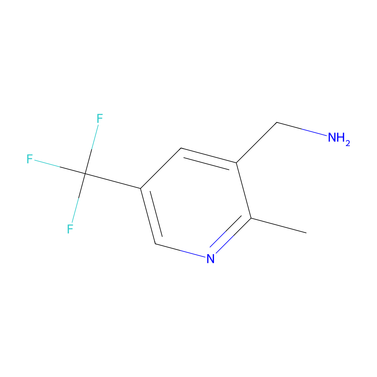 3-Aminomethyl-2-methyl-5-(trifluoromethyl)pyridine molecular structure, CAS 1824373-09-2