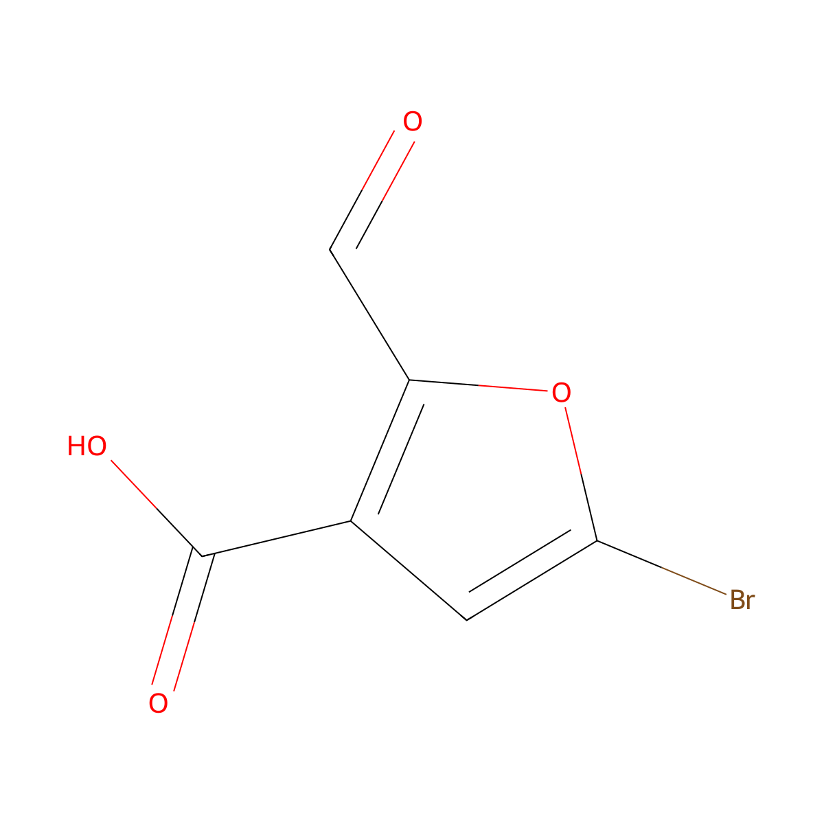 5-Bromo-2-formylfuran-3-carboxylic acid molecular structure, CAS 1824373-39-8