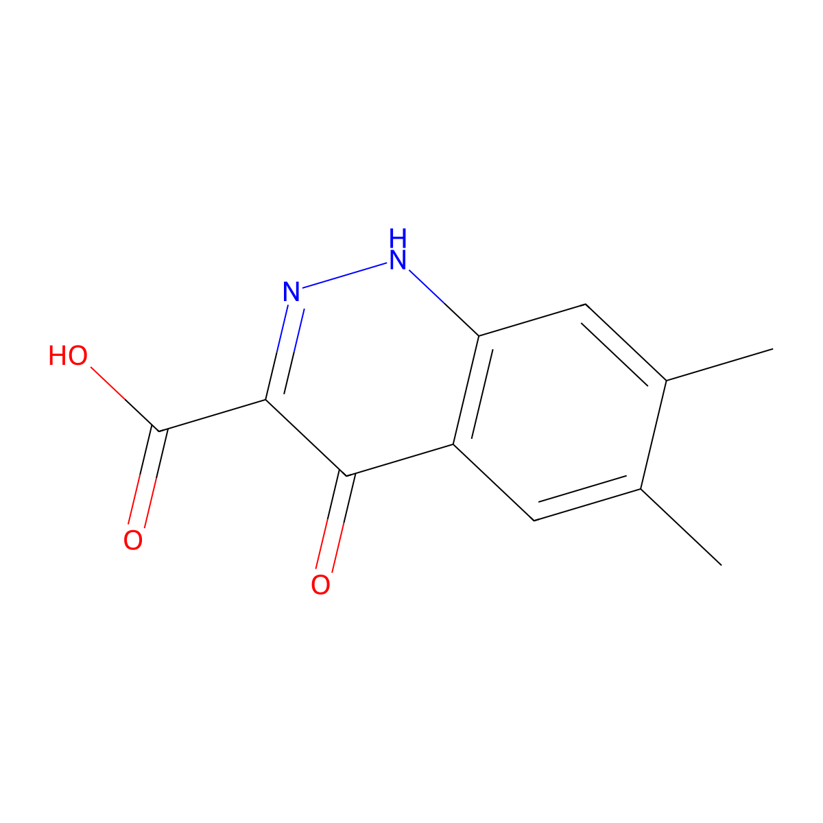 6,7-Dimethyl-4-oxo-1,4-dihydrocinnoline-3-carboxylic acid molecular structure, CAS 1824374-81-3