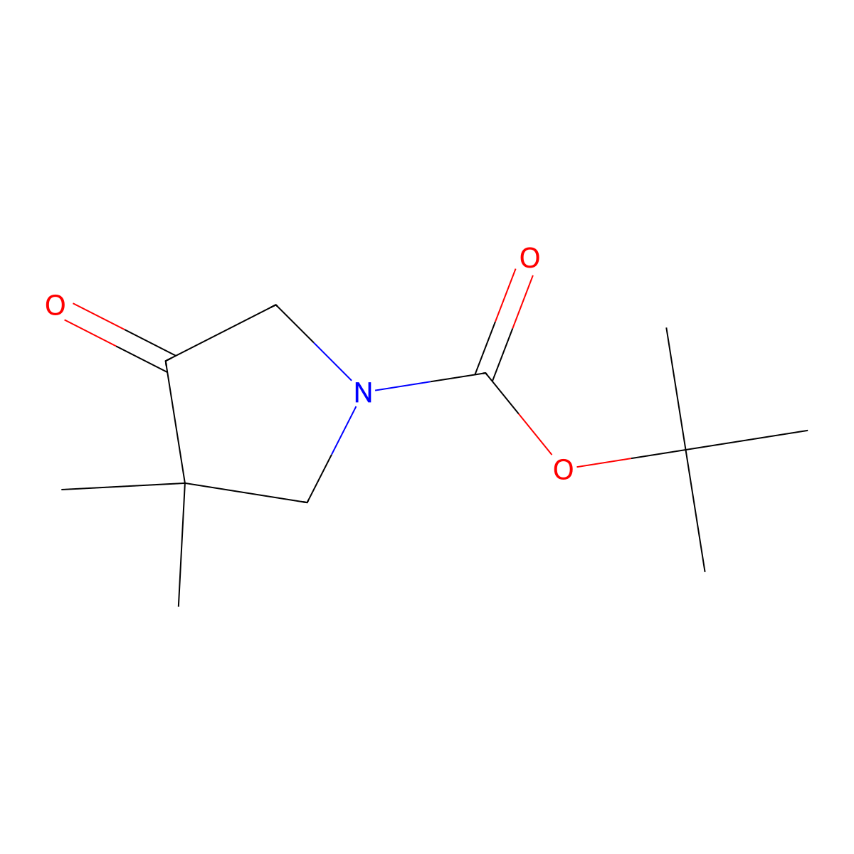 Tert-butyl 3,3-dimethyl-4-oxopyrrolidine-1-carboxylate molecular structure, CAS 1824385-39-8