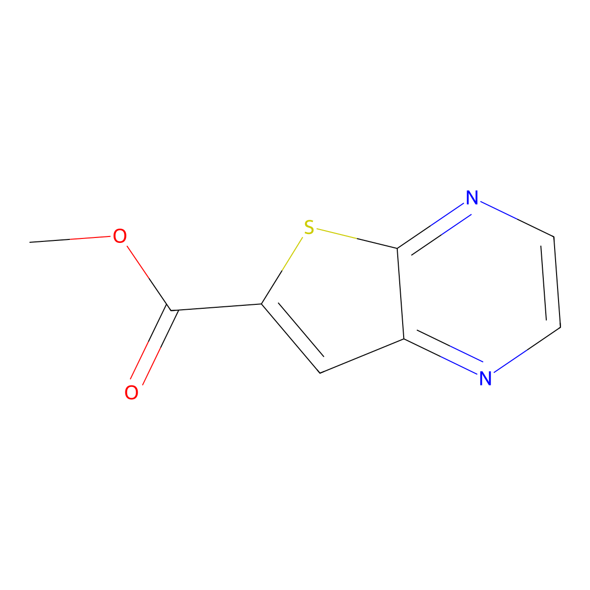 Methyl thieno[2,3-b]pyrazine-6-carboxylate molecular structure, CAS 1824388-08-0