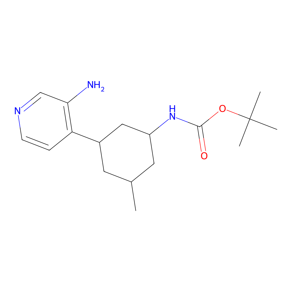tert-Butyl (3-(3-aminopyridin-4-yl)-5-methylcyclohexyl)carbamate molecular structure, CAS 1824388-23-9