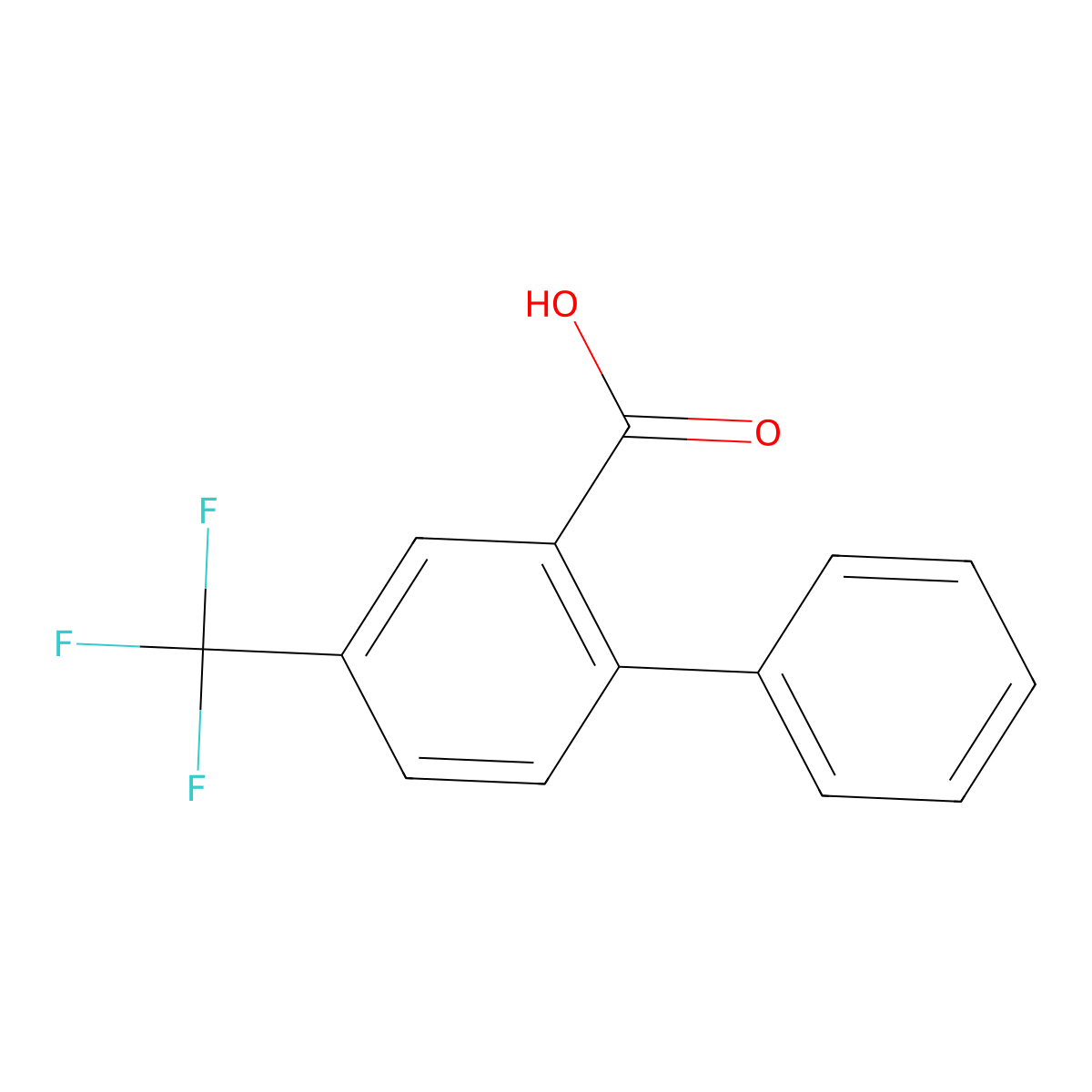 4-(Trifluoromethyl)-[1,1'-biphenyl]-2-carboxylic acid molecular structure, CAS 182439-39-0