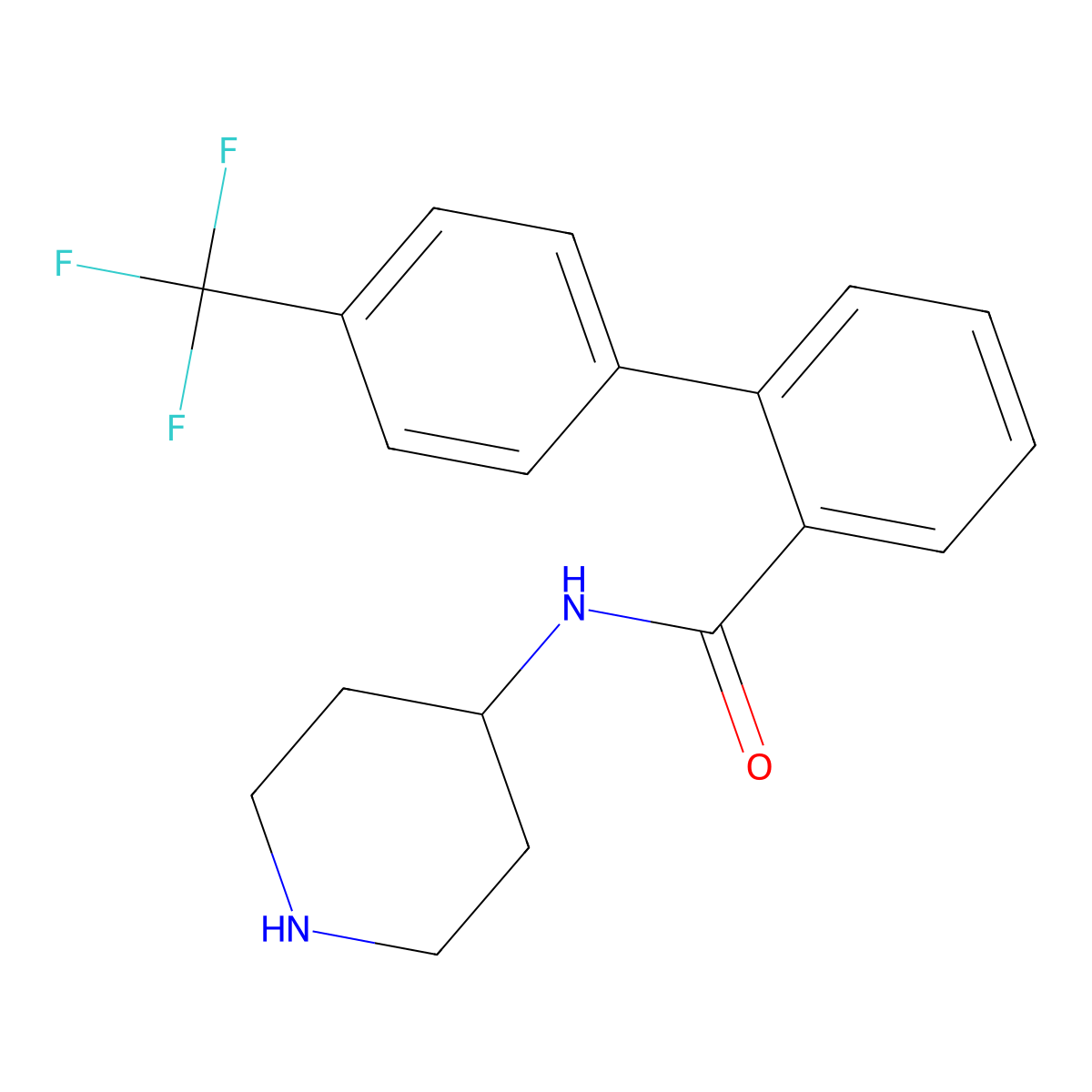N-(Piperidin-4-yl)-4'-(trifluoromethyl)-biphenyl-2-carboxamide molecular structure, CAS 182439-41-4