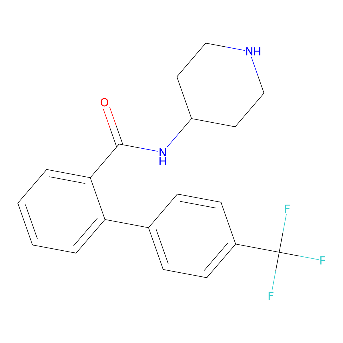 N-(Piperidin-4-yl)-4'-(trifluoromethyl)-biphenyl-2-carboxamide molecular structure, CAS 182439-41-4