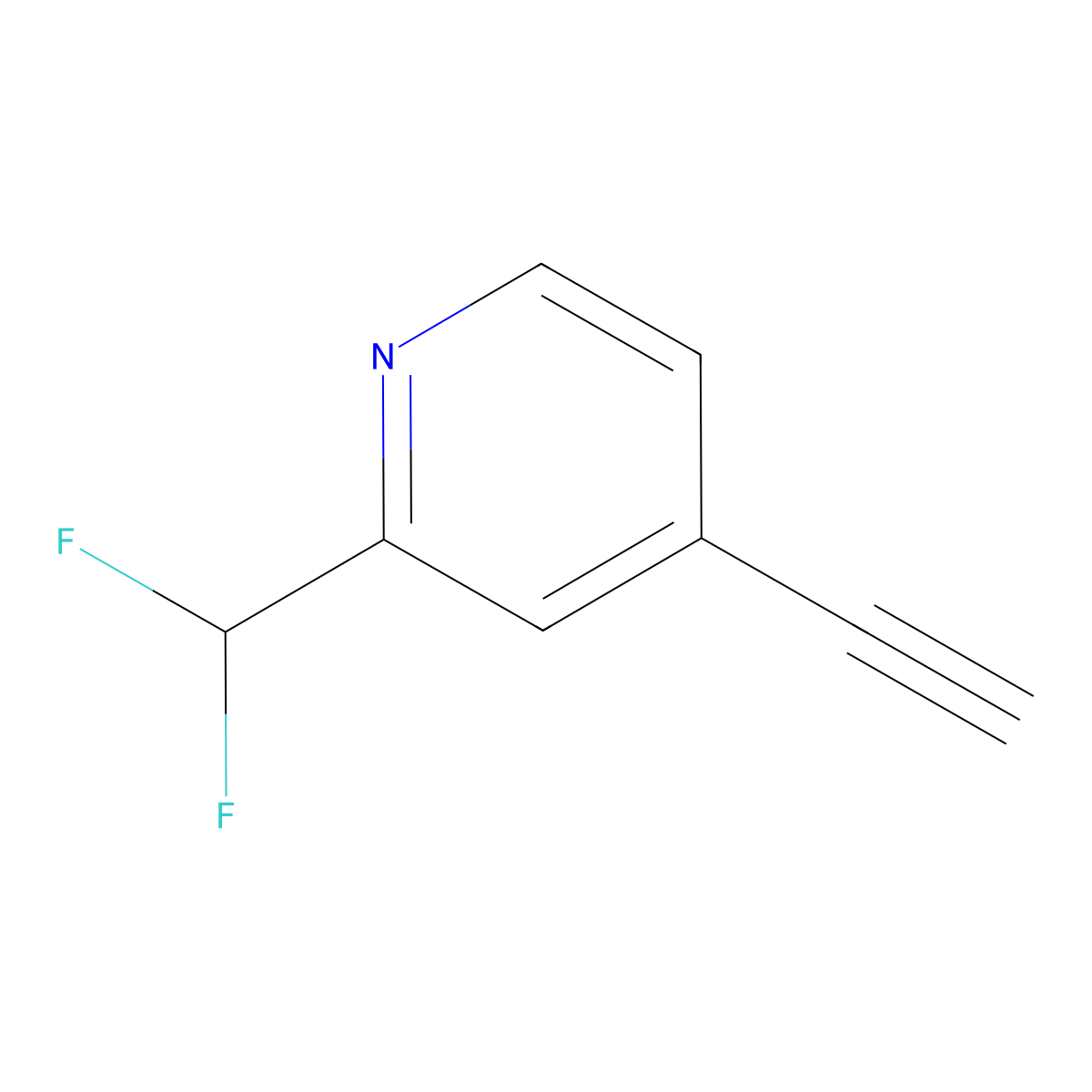 2-(Difluoromethyl)-4-ethynylpyridine molecular structure, CAS 1824392-58-6