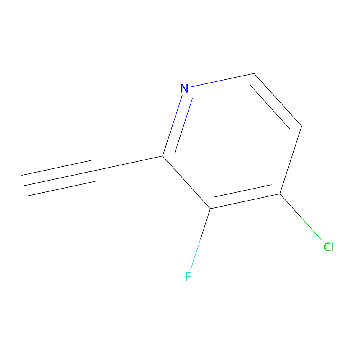 4-Chloro-2-ethynyl-3-fluoropyridine molecular structure, CAS 1824392-67-7