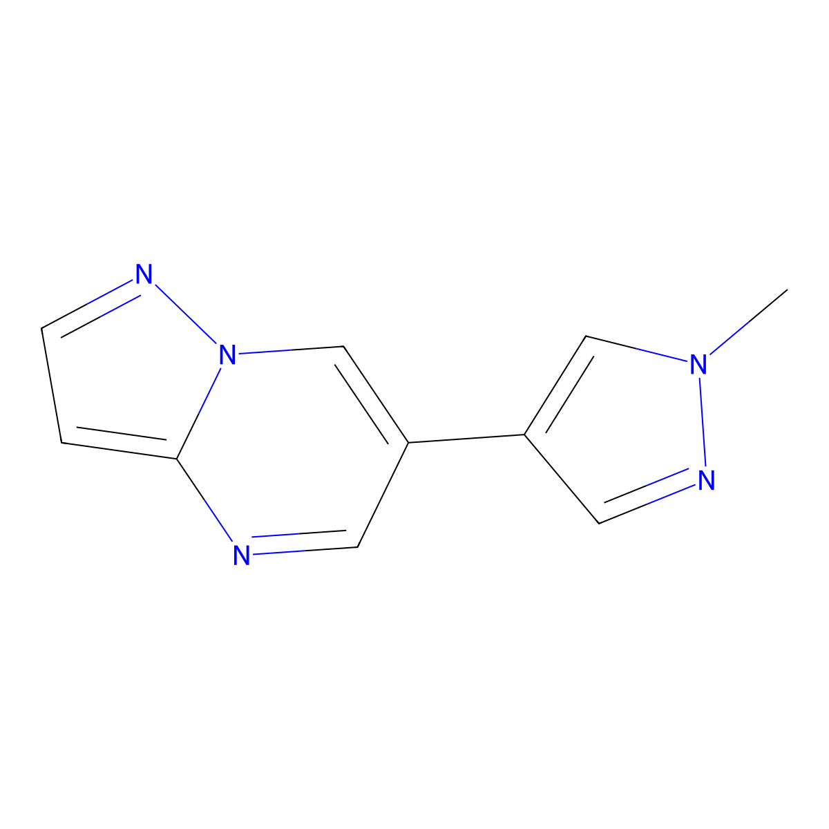6-(1-Methyl-1H-pyrazol-4-yl)pyrazolo[1,5-a]pyrimidine molecular structure, CAS 1824393-34-1