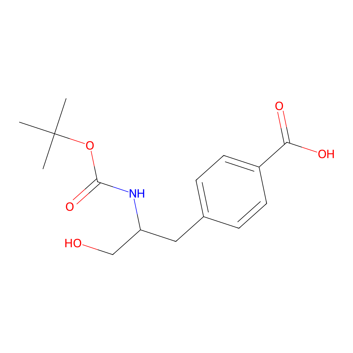 4-(2-{[(Tert-butoxy)carbonyl]amino}-3-hydroxypropyl)benzoic acid molecular structure, CAS 1824394-07-1