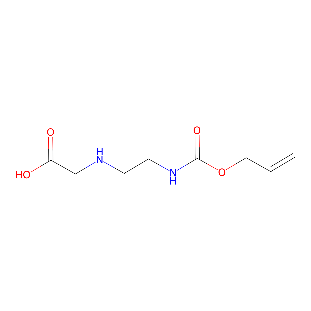 2-[(2-{[(Prop-2-en-1-yloxy)carbonyl]amino}ethyl)amino]acetic acid molecular structure, CAS 1824395-11-0