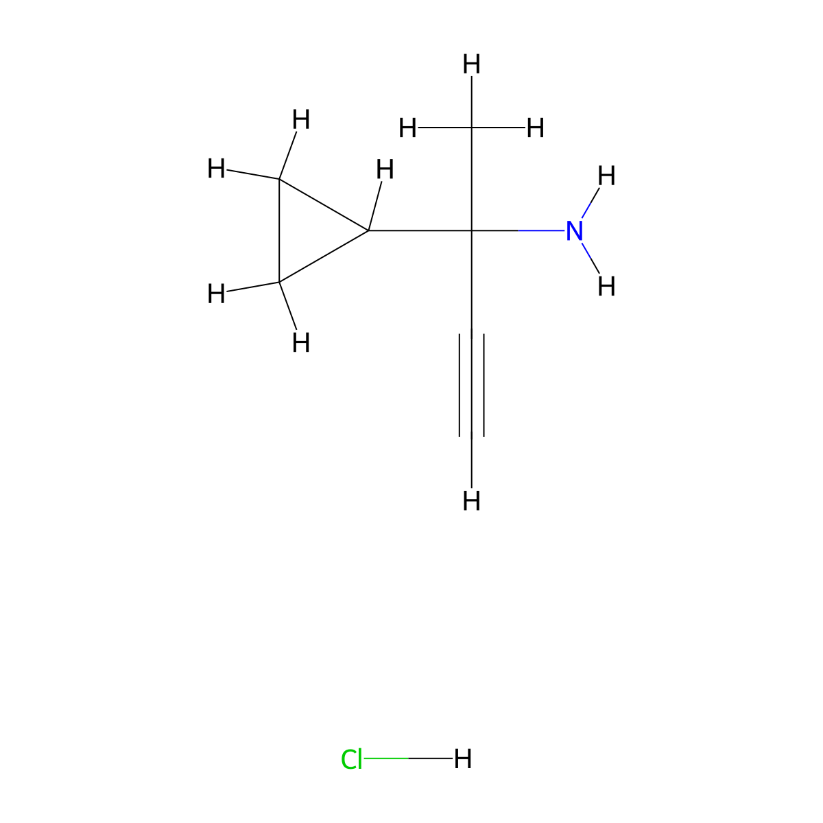 2-Cyclopropylbut-3-yn-2-amine hydrochloride molecular structure, CAS 1824396-79-3