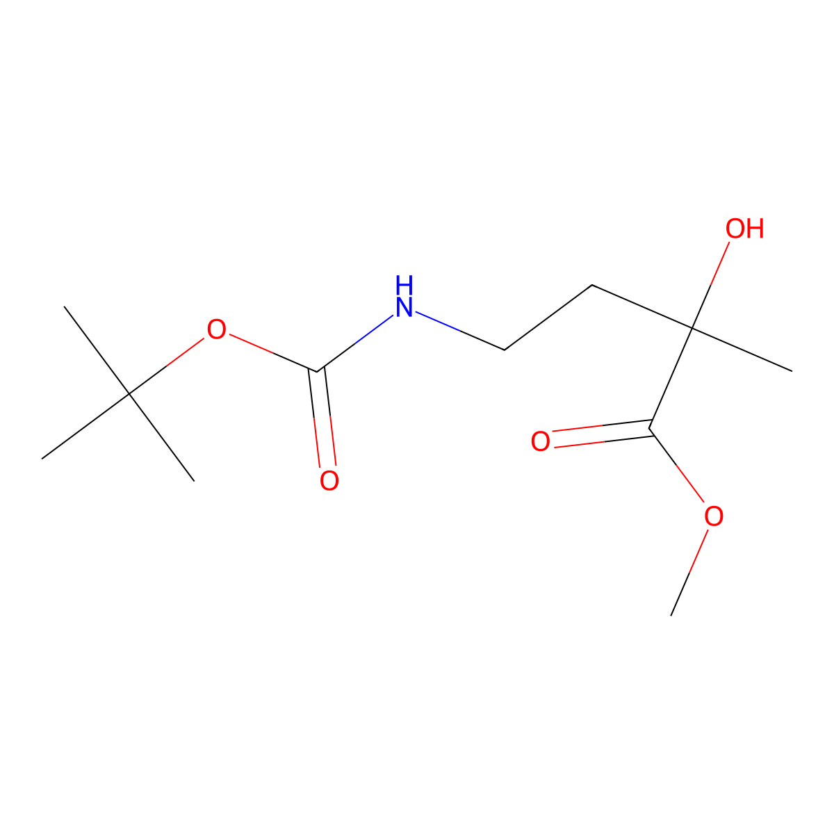 Methyl 4-{[(tert-butoxy)carbonyl]amino}-2-hydroxy-2-methylbutanoate molecular structure, CAS 1824398-28-8