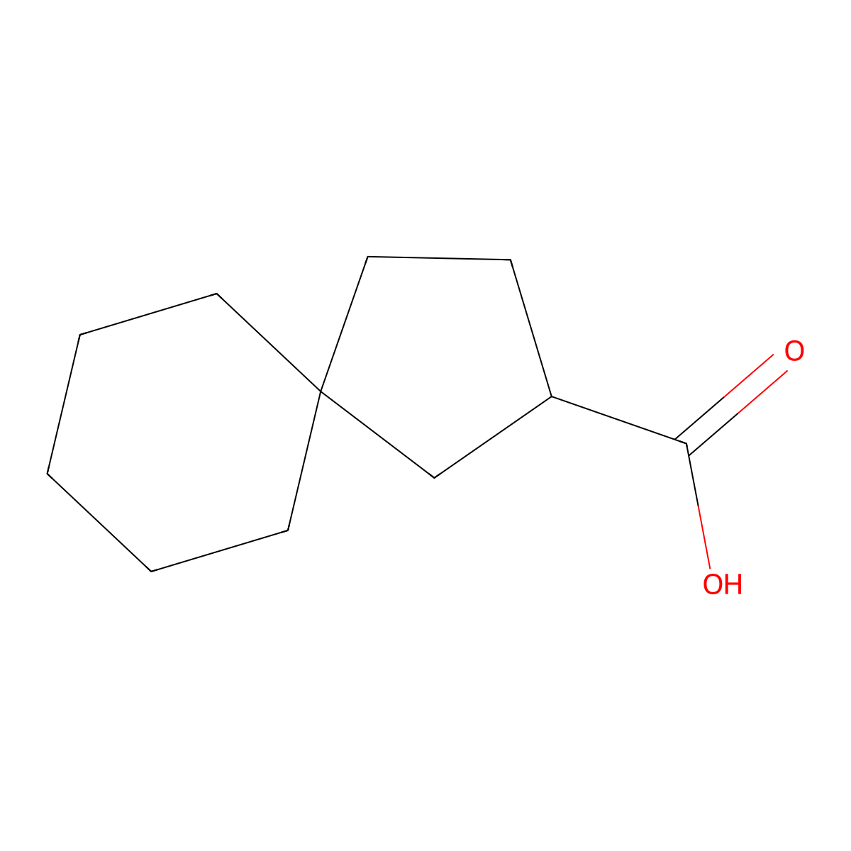 Spiro[4.5]decane-2-carboxylic acid molecular structure, CAS 18244-50-3