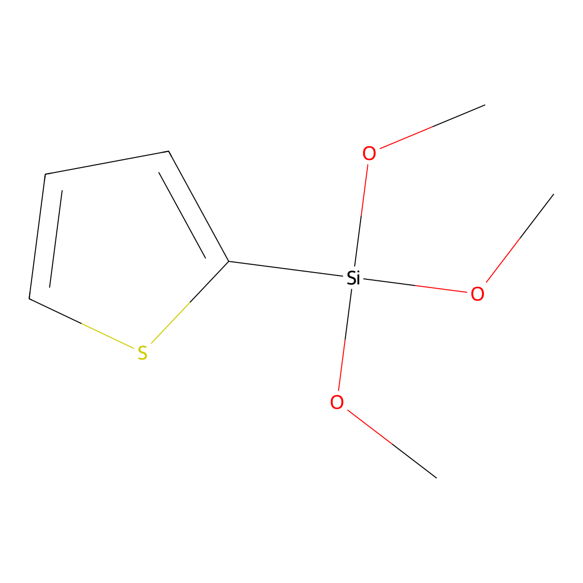 Trimethoxy(thiophen-2-yl)silane molecular structure, CAS 18244-93-4