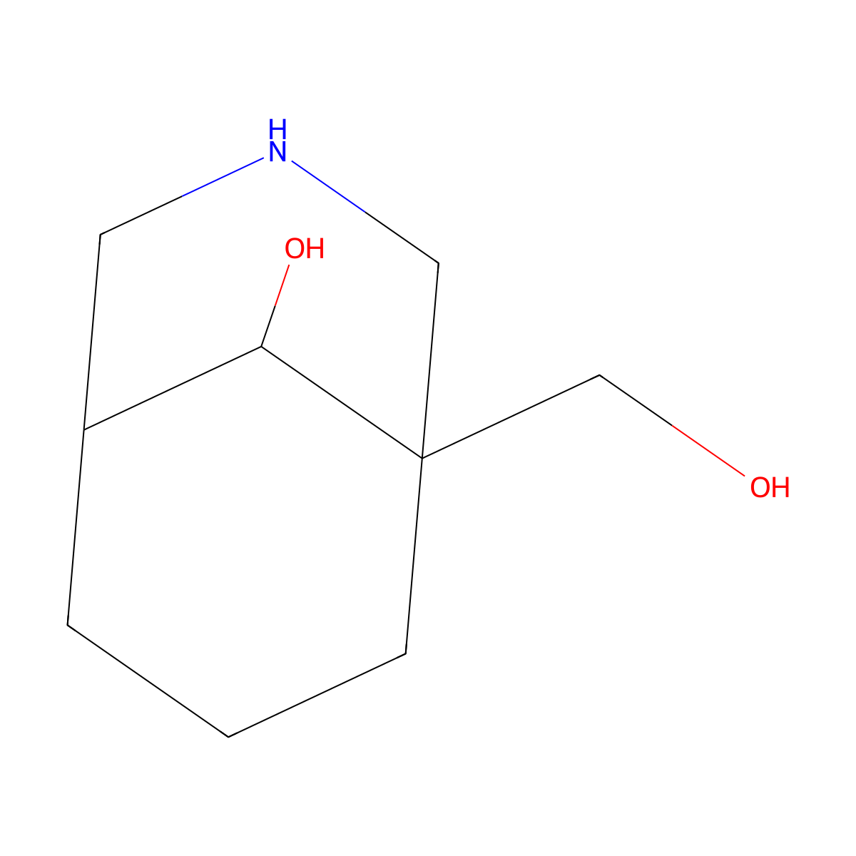 1-(Hydroxymethyl)-3-azabicyclo[3.3.1]nonan-9-ol molecular structure, CAS 1824401-08-2
