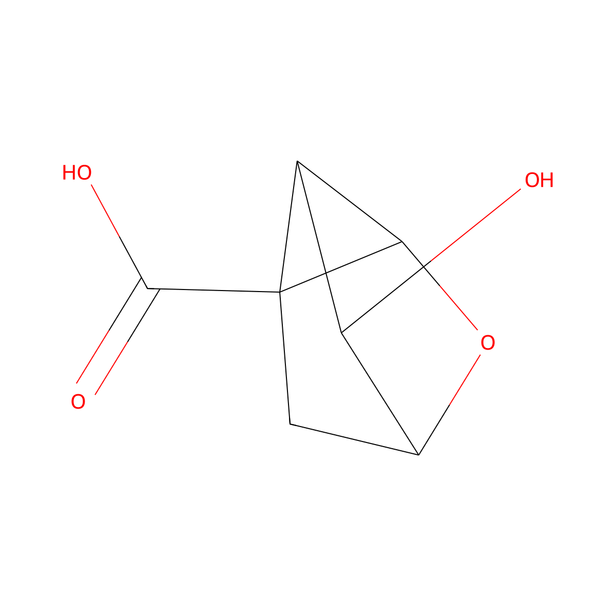 5-Hydroxy-3-oxatricyclo[2.2.1.0,2,6]heptane-1-carboxylic acid molecular structure, CAS 1824401-79-7
