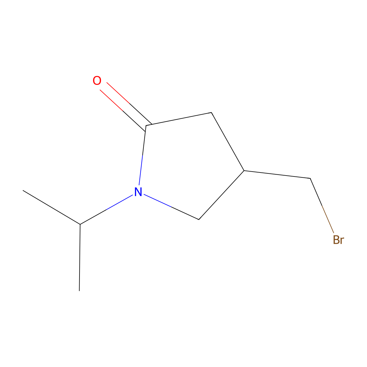 4-(Bromomethyl)-1-(propan-2-yl)pyrrolidin-2-one molecular structure, CAS 1824401-85-5