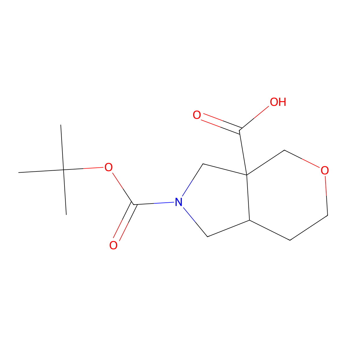 2-[(Tert-butoxy)carbonyl]-octahydropyrano[3,4-c]pyrrole-3a-carboxylic acid molecular structure, CAS 1824404-42-3
