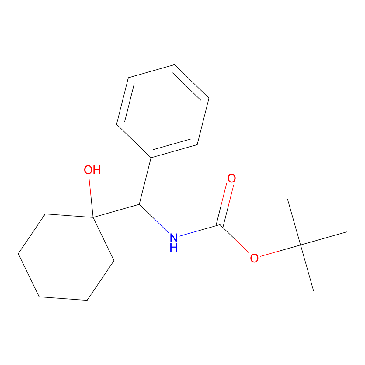 tert-butyl N-[(1-hydroxycyclohexyl)(phenyl)methyl]carbamate molecular structure, CAS 1824405-21-1