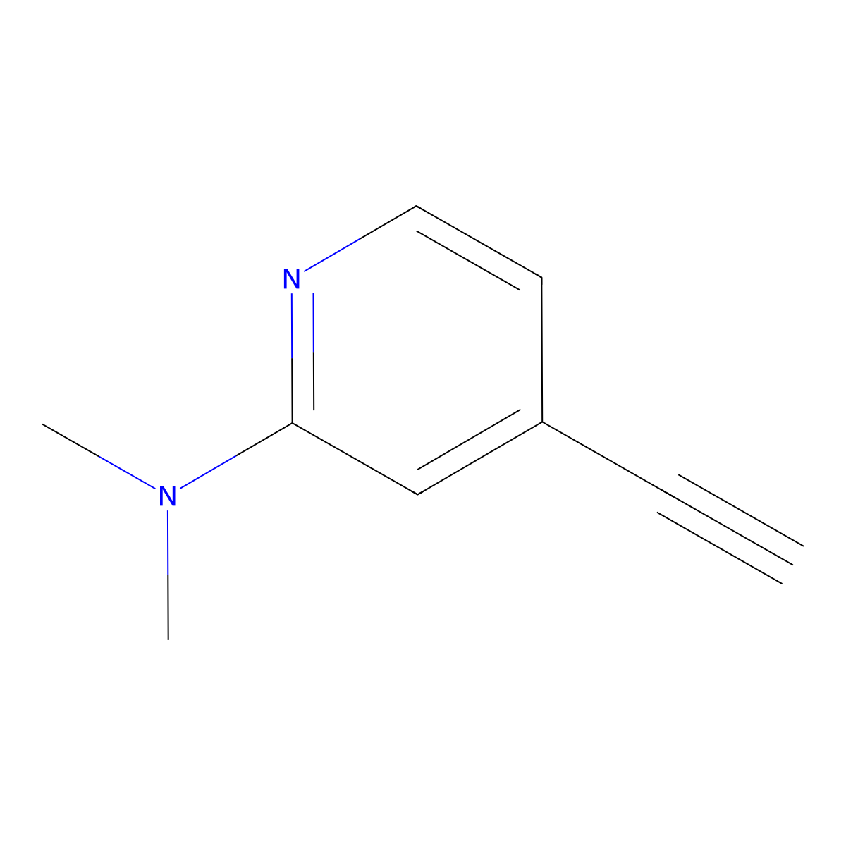 4-ethynyl-N,N-dimethylpyridin-2-amine molecular structure, CAS 1824409-45-1