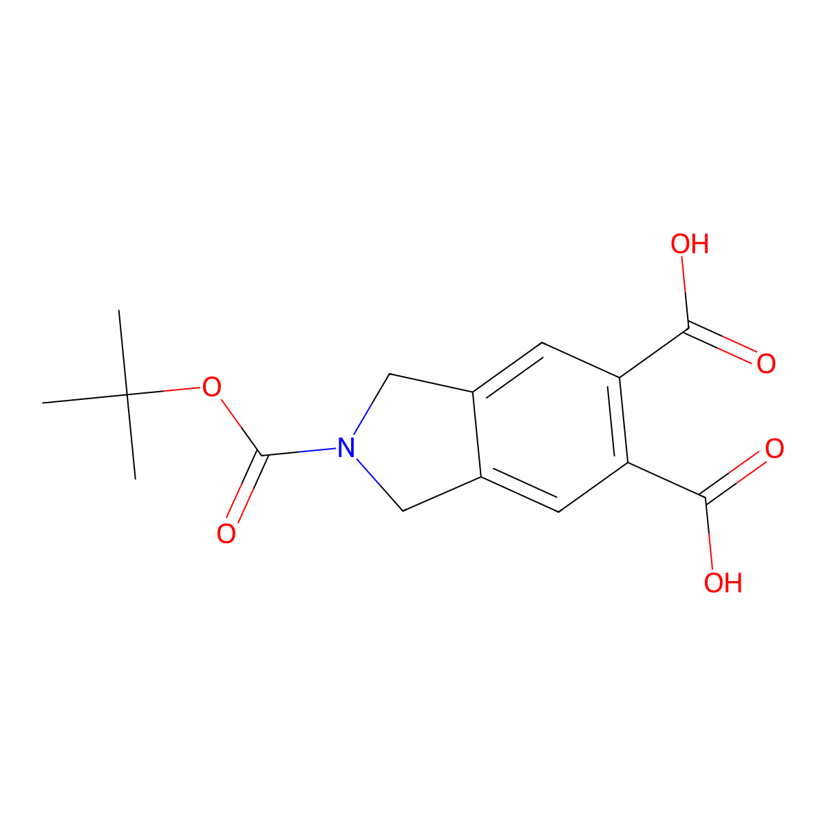 2-(tert-Butoxycarbonyl)isoindoline-5,6-dicarboxylic acid molecular structure, CAS 1824411-98-4