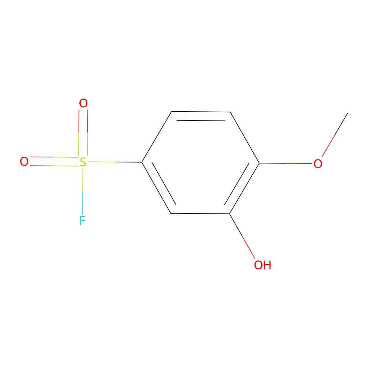 3-Hydroxy-4-methoxybenzene-1-sulfonyl fluoride molecular structure, CAS 1824415-91-9
