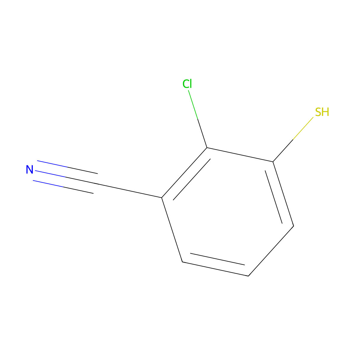 2-Chloro-3-mercaptobenzonitrile molecular structure, CAS 1824418-61-2