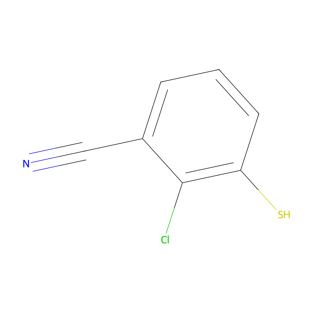 2-Chloro-3-mercaptobenzonitrile molecular structure, CAS 1824418-61-2