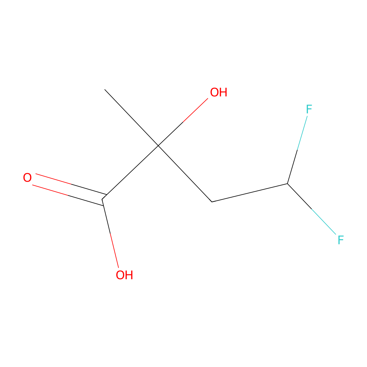4,4-Difluoro-2-hydroxy-2-methylbutanoic acid molecular structure, CAS 1824425-67-3