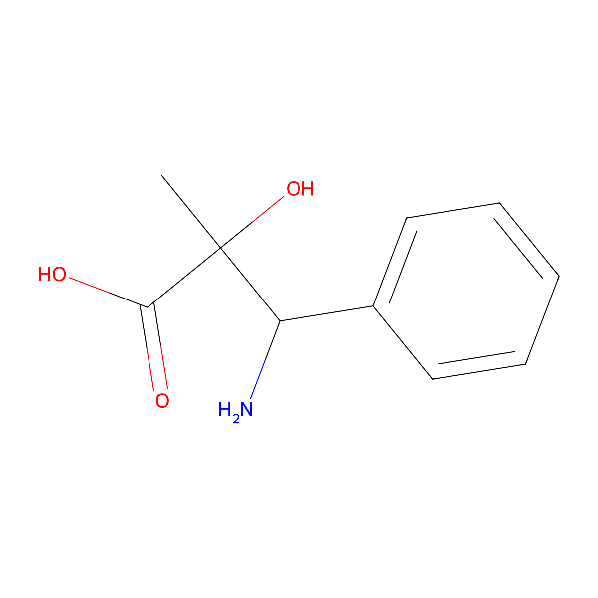 3-Amino-2-hydroxy-2-methyl-3-phenylpropanoic acid molecular structure, CAS 1824425-70-8