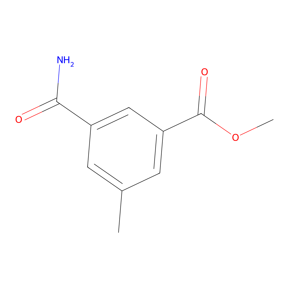 Methyl 3-carbamoyl-5-methylbenzoate molecular structure, CAS 1824431-27-7
