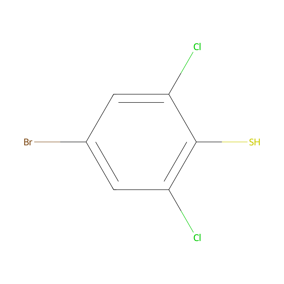 4-Bromo-2,6-dichlorobenzenethiol molecular structure, CAS 1824436-64-7